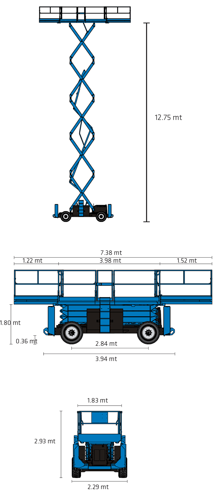 Piattaforma Semovente Verticale Diesel VD 15 GE - GS 4390 RT